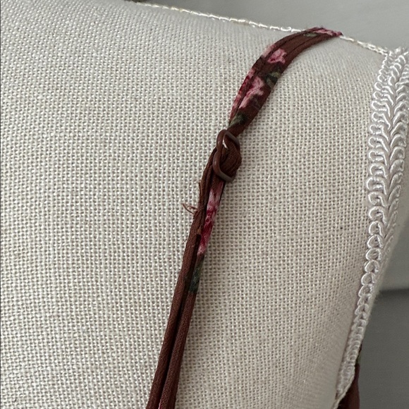 Floral Brown Asymmetrical bias cut Maxi Dress size L - Picture 5 of 7